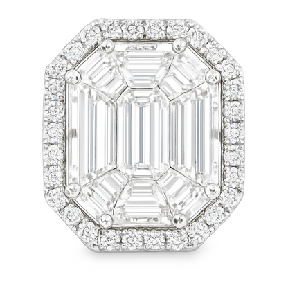 K18ホワイトゴールド パイカットダイヤモンド スタッドピアス