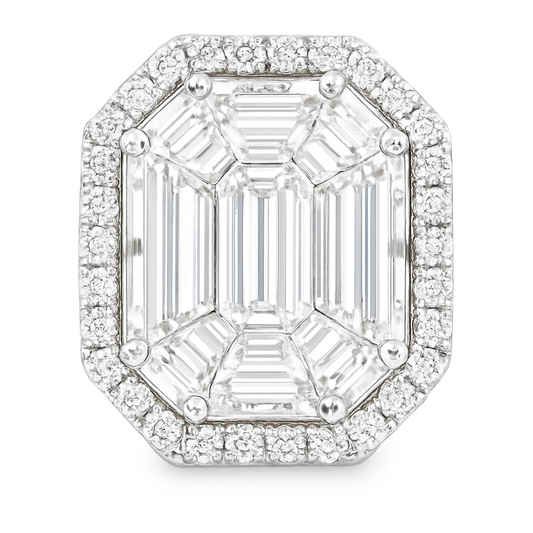 K18ホワイトゴールド パイカットダイヤモンド スタッドピアス