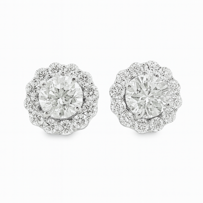 ラボグロウンダイヤモンド ブリリアントラウンドカット K18 ホワイトゴールド スタッドピアス