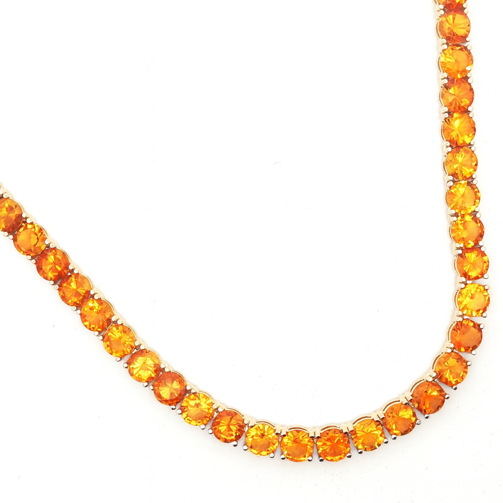 K18イエローゴールド シトリン ラウンドブリリアントカット ネックレス