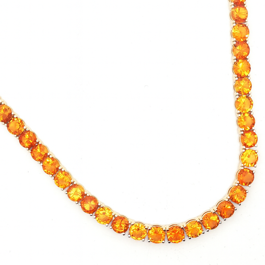 K18イエローゴールド シトリン ラウンドブリリアントカット ネックレス