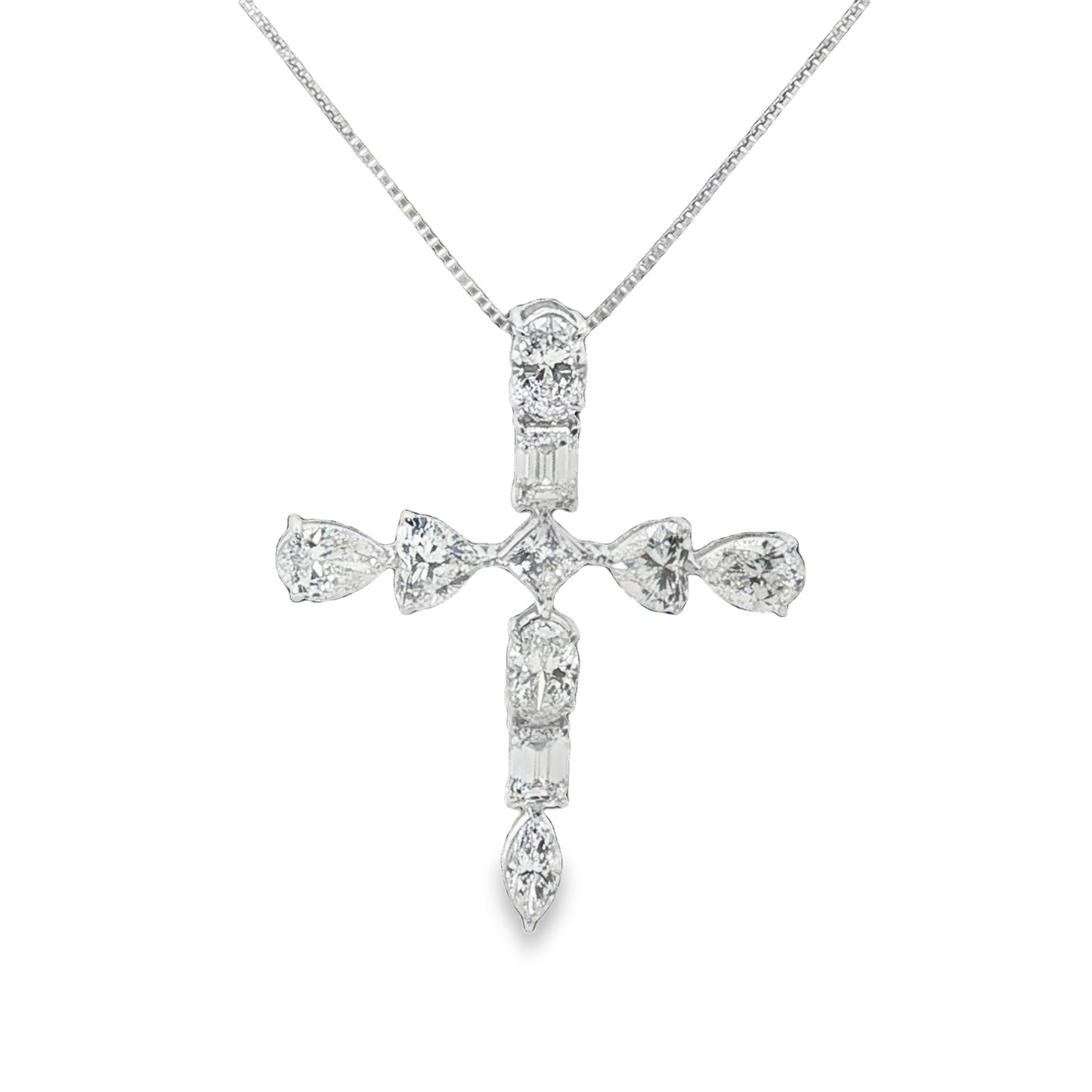 K18ホワイトゴールドラボグロウンダイヤモンドマルチカットネックレス