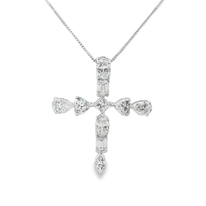 K18ホワイトゴールドラボグロウンダイヤモンドマルチカットネックレス