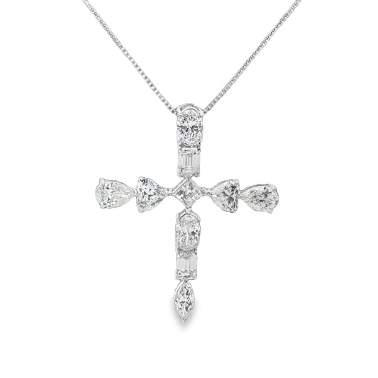 K18ホワイトゴールドラボグロウンダイヤモンドマルチカットネックレス