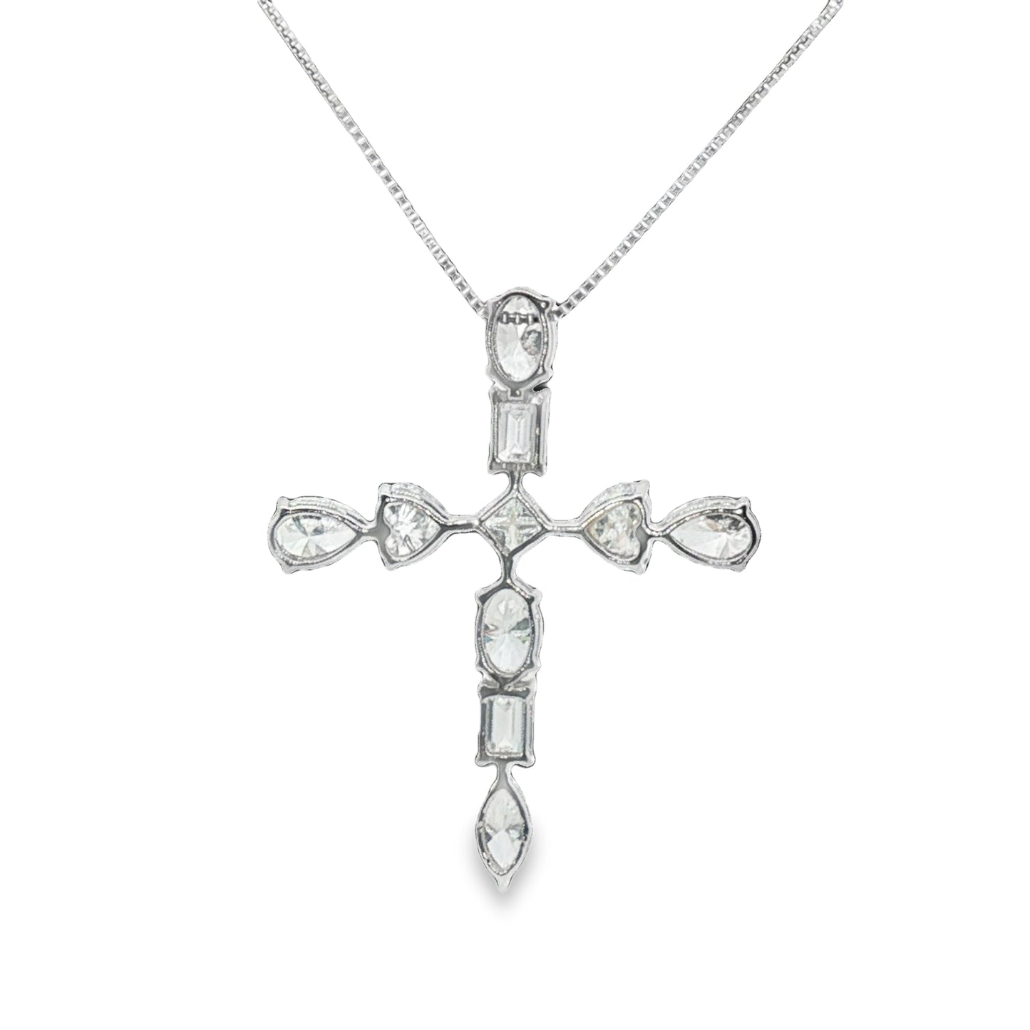 K18ホワイトゴールドラボグロウンダイヤモンドマルチカットネックレス