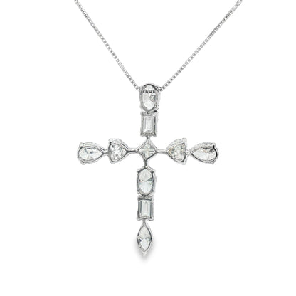 K18ホワイトゴールドラボグロウンダイヤモンドマルチカットネックレス