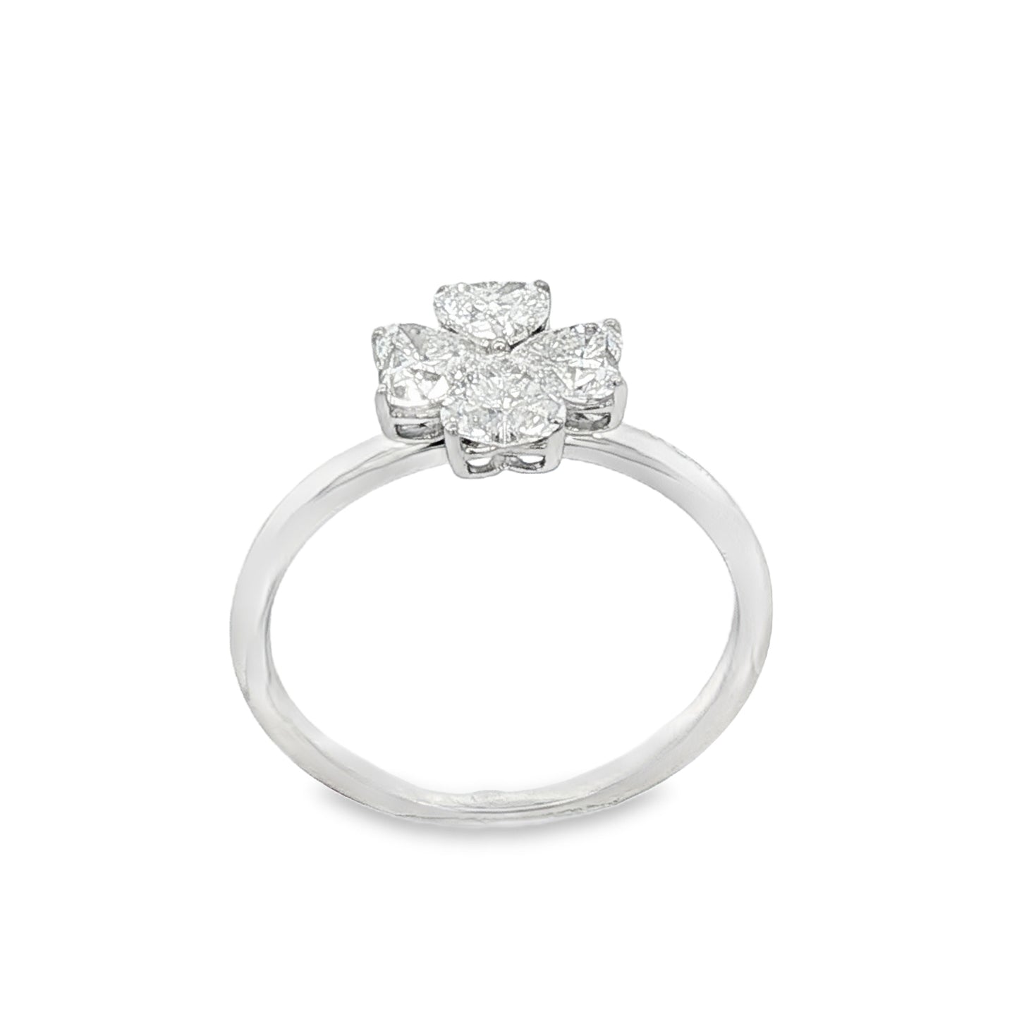 K18ホワイトゴールド ハートシェイプ ラボグロウンダイヤモンドリング