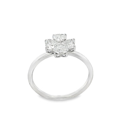 K18ホワイトゴールド ハートシェイプ ラボグロウンダイヤモンドリング