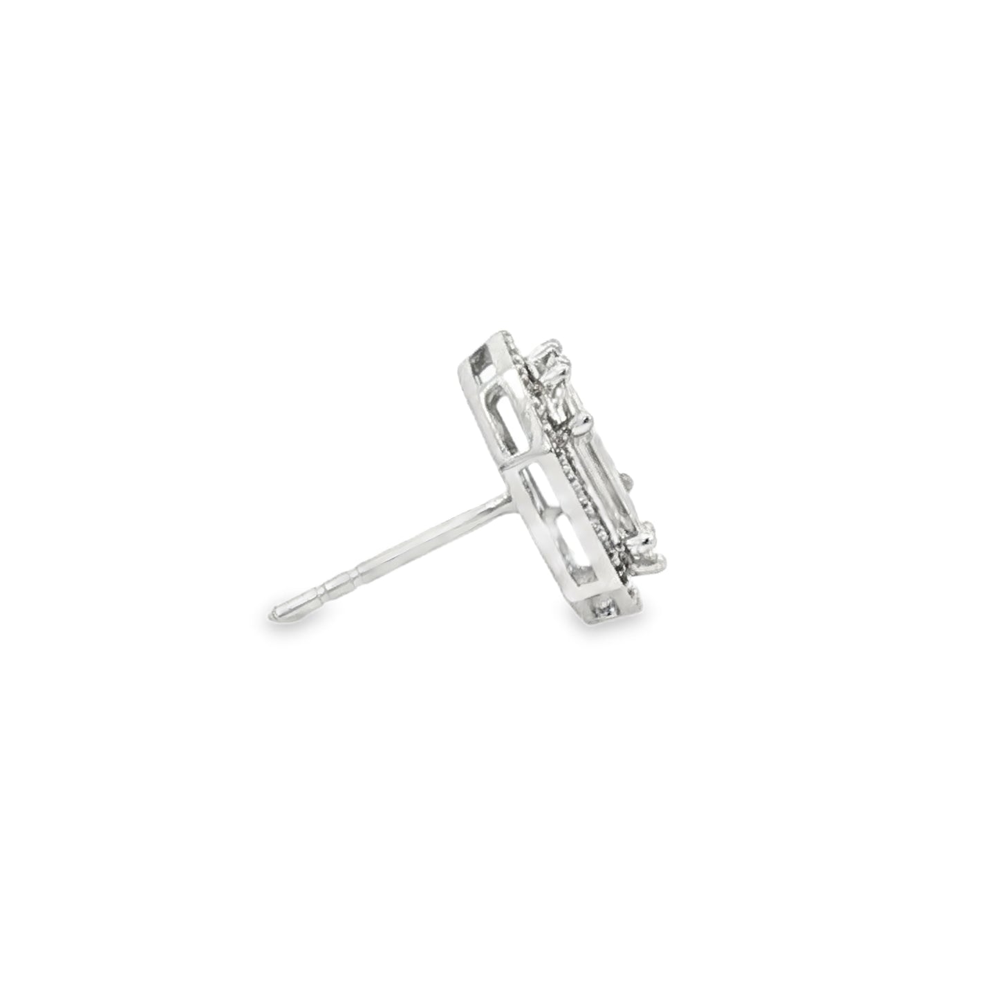 K18ホワイトゴールド パイカットダイヤモンド スタッドピアス